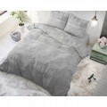 Lenjerie de pat dubla Wood Fabric Grey, Royal Textile, 3 piese, 200 x 220 cm, 100% bumbac, gri