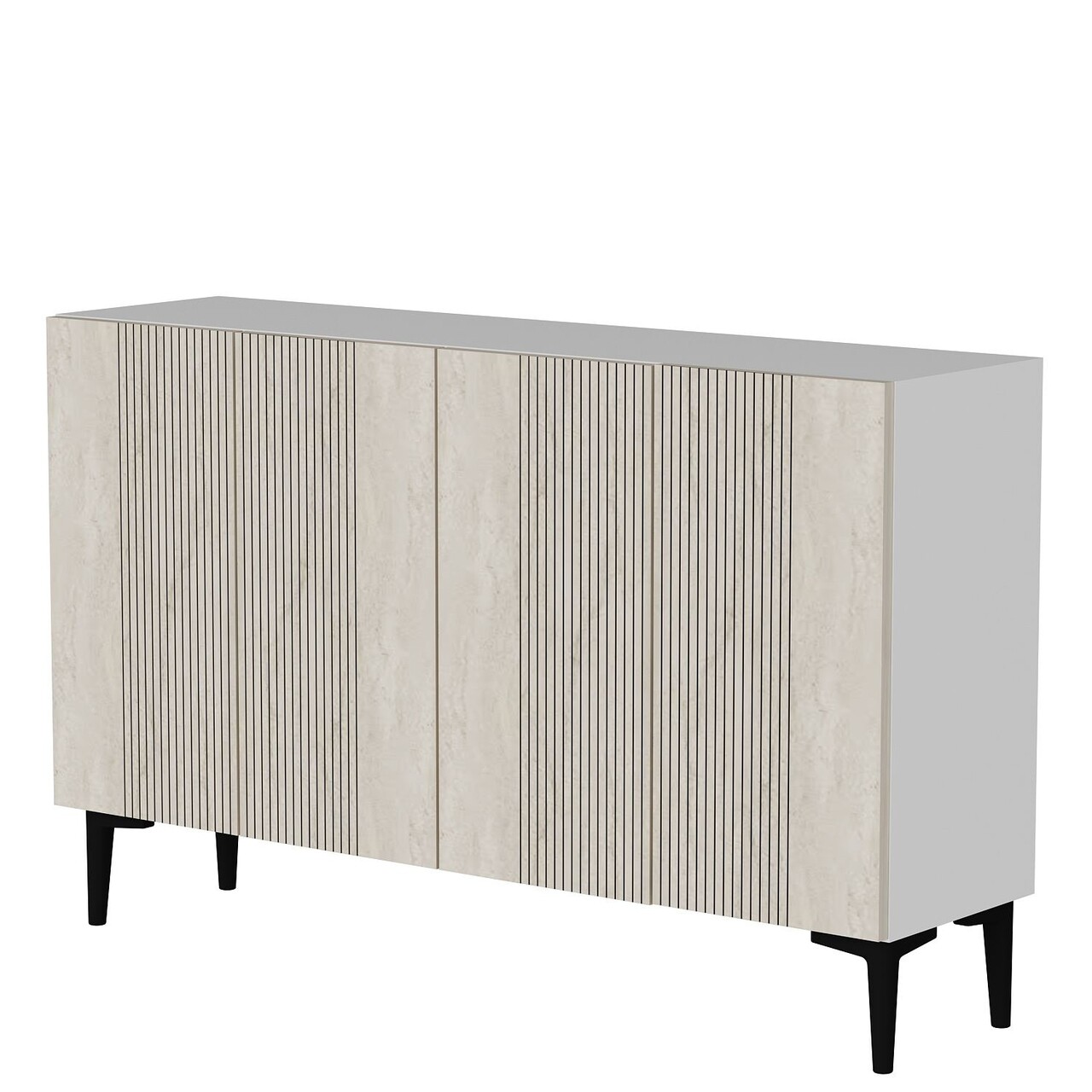 Consola, Hanah Home, Corsa 120, 120x75x32 cm, Alb / Travertin - view 5