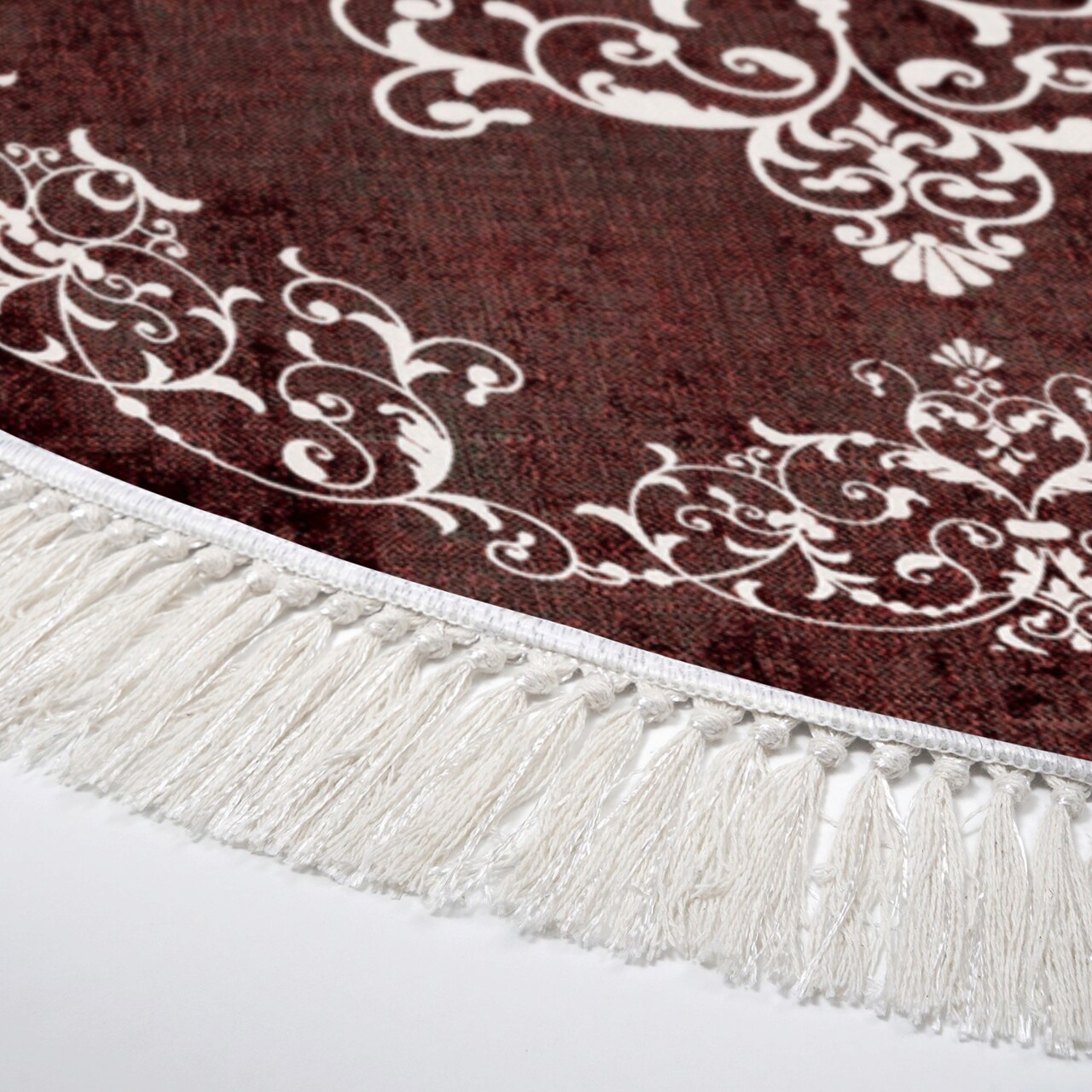 Covor, ALN400616BR18, 180x180 cm, Poliester, Roșu Claret / Crem - 2 | YEO