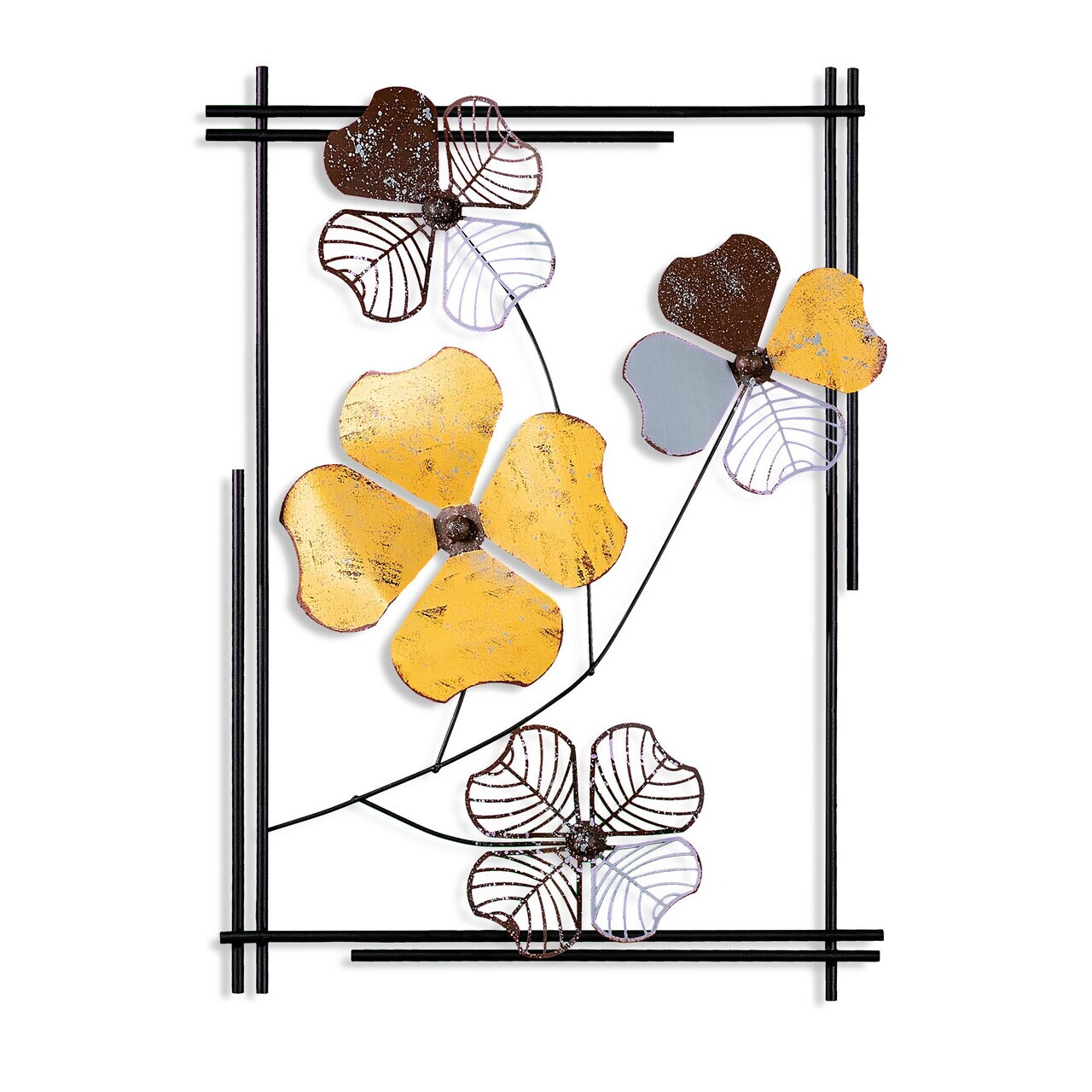 Decoratiune de perete, Shannan 3, Metal, Dimensiuni: 50 x 70 x 4 cm, Multicolor — imaginea 6