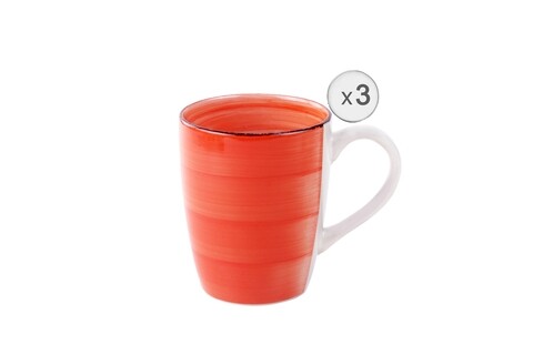 Set 3 cani gala orange, heinner, 357 ml, ceramica, portocaliu