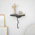 Raft de perete, Neostill, Leo, 35x35 cm, Lemn masiv, Negru / Antracit