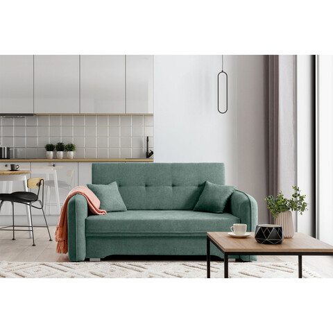 Canapea extensibila 3 locuri, ELTAP, Laine, 155x105x75 cm, lemn/poliester, verde