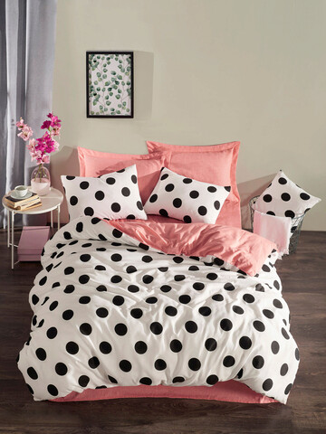 Lenjerie de pat dubla king (eu) (es), 3 piese, mixpuan - powder, eponj home, 65% bumbac/35% poliester