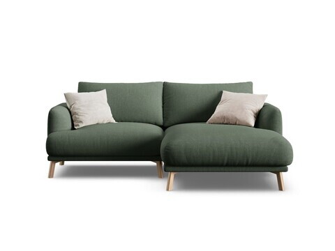 Coltar dreapta 3 locuri, Naomi, Micadoni Home, 200x170x75 cm, tesatura structurata, verde muschi