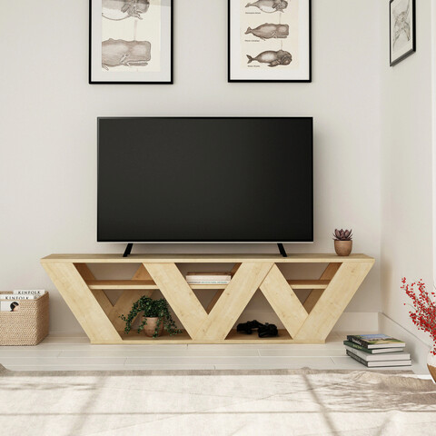 Comoda tv, decortie, ralla, 158x40x30 cm, stejar
