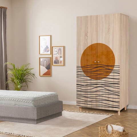 Dulap pentru haine, Vella, Lidya 2 -974, 90x192x52 cm, PAL, Sonomo