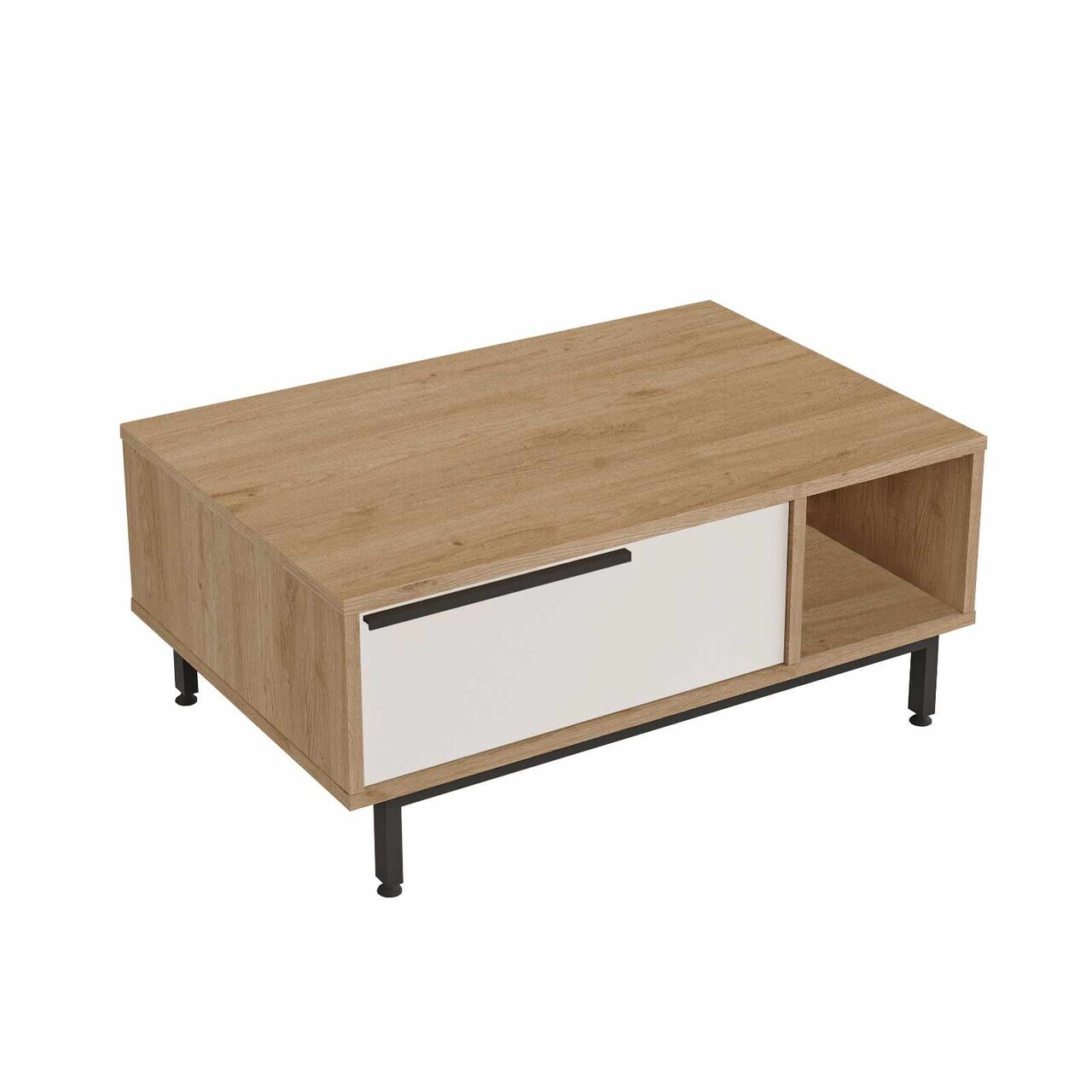 Masuta de cafea, Hanah Home, Boh2-Sw, 90x37.6x60 cm, PAL, Natural/Alb — imaginea 5