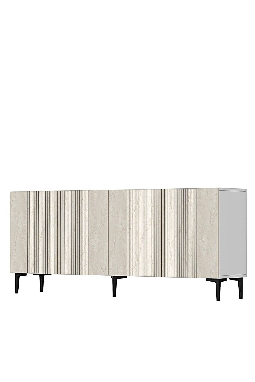 Consola, Hanah Home, Corsa 180, 180x75x32 cm, Alb / Travertin — imaginea 4