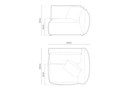 Modul dreapta pentru canapea, 1 loc, Chris-184, Micadoni Home, 130x100x80 cm, catifea, bej sand