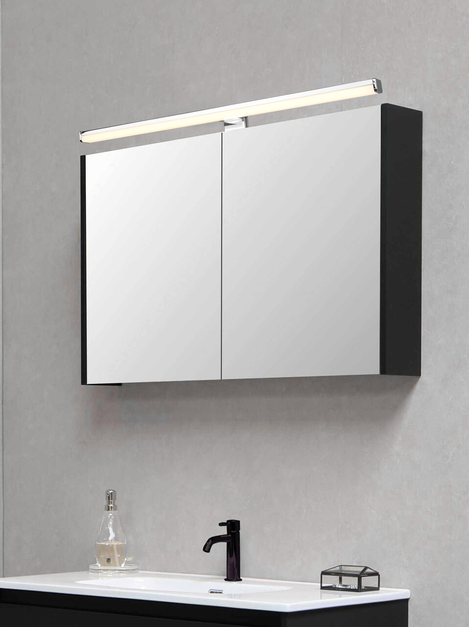 Aplica de perete Lino, TRIO, 60x6 cm, 11W, 1x SMD, plastic, argintiu