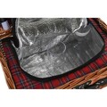 Cos de picnic pentru 4 persoane, DKD Home Decor, 48 x 28 x 18 cm, rachita, natural/rosu