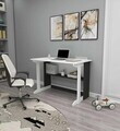 Birou, Hanah Home, Pillar, 100x74.3x55.5 cm, Alb / Antracit
