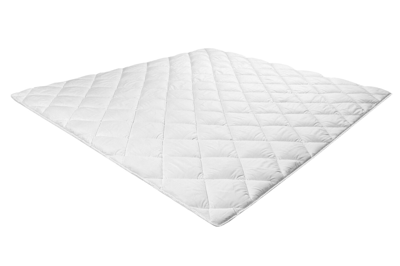 Pilota matlasata Alcam, 180x200 cm, microfibra alba, umplutura fibra siliconica, 400g/mp, nivel de caldura mare - 1 | YEO