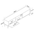 Comoda TV, Rani, A9 - 220, 180 x 48.6 x 35 cm, pal melaminat, alb