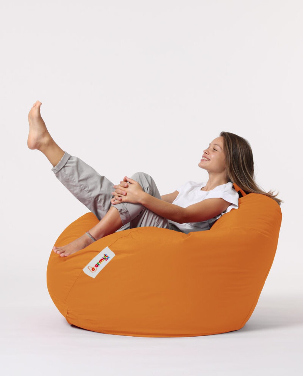 Fotoliu Puf, Bean Bag, Ferndale Premium XXL, 115 X 130 Cm, Poliester Impermeabil, Portocaliu