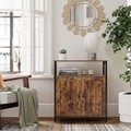 Bufet inferior, Vasagle, 70 x 30 x 80 cm, otel/PAL, maro rustic