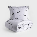 Lenjerie de pat King Size, Ghost Town, Homla, 3 piese, 200x220 cm, bumbac, alb/negru