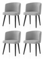 Set scaune 4 piese, Nmobb, Soft, Gri inchis