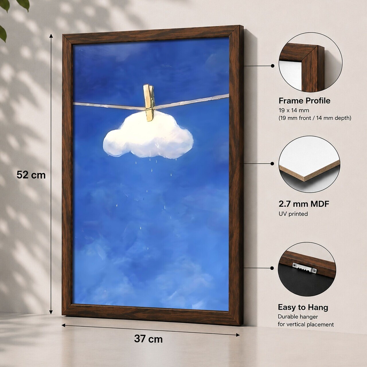 Tablou decorativ, 3752KACT-023, Fundal: 100% MDF (Grosime: 2,7 mm) Vopsire: Imprimare UV, Multicolor — imaginea 2