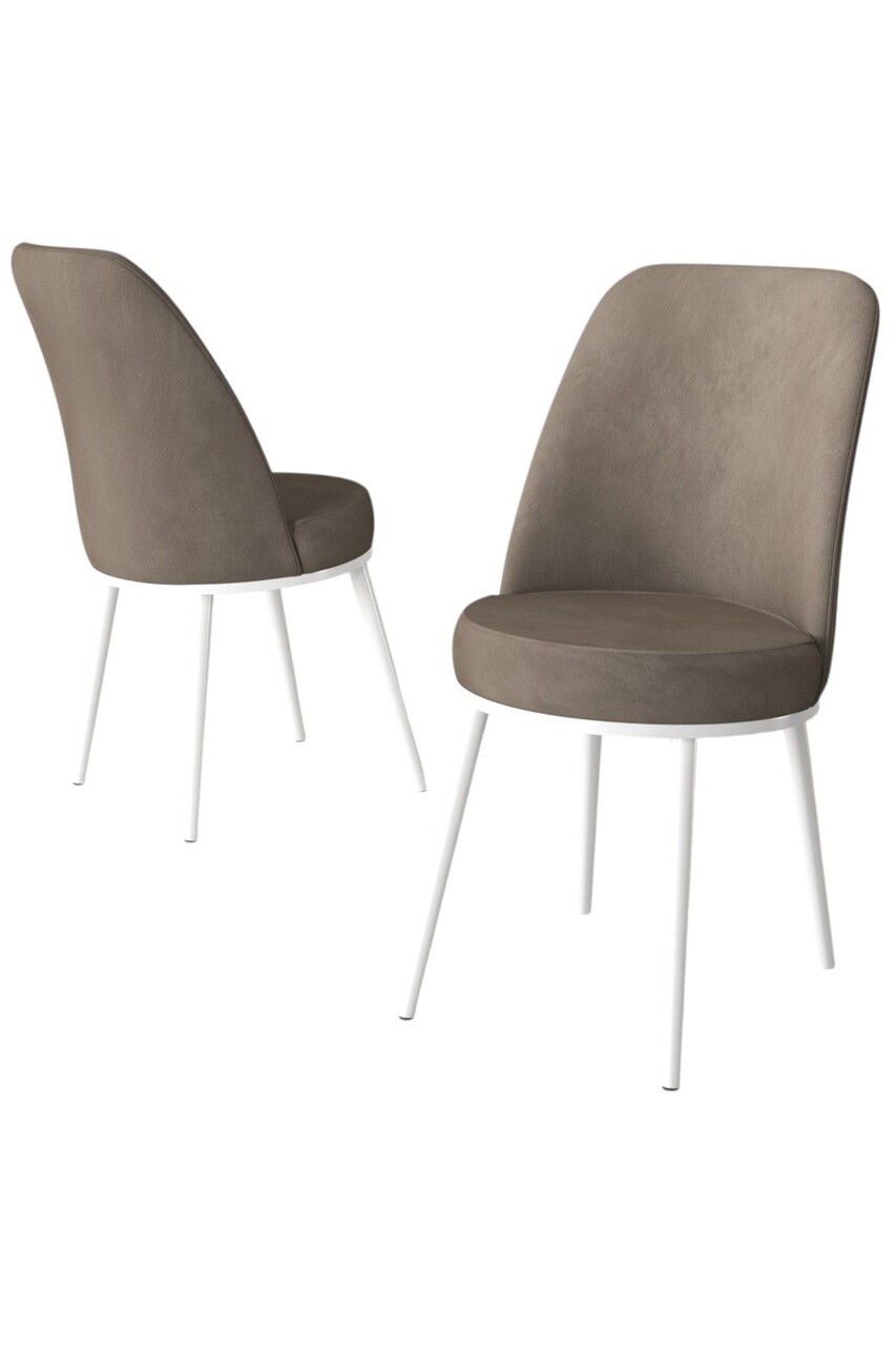 Set scaune 4 piese, Hanah Home, Jaxe, Cappuccino / Alb — imaginea 2