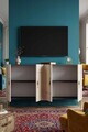 Consola, Hanah Home, Ilay 120, 120x75x32 cm, Antracit / Travertin / Auriu