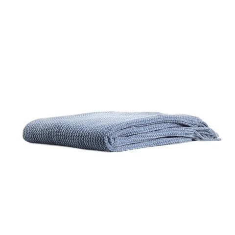 Patura Chenille, Homla, 130x170 cm, poliester, albastru deschis