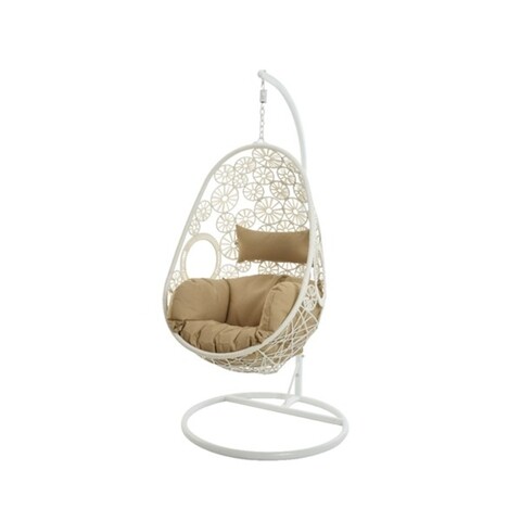 Leagan gradina/terasa Rhodes, Decoris, 95×195 cm, rachita, alb 95x195