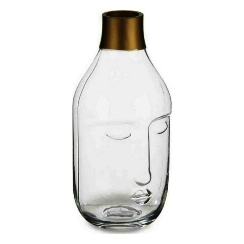 Vaza face, gift decor, 12 x 11 x 24.5 cm, sticla, transparent