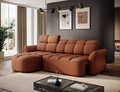 Coltar extensibil stanga 3 locuri ELTAP, Beneth, 301x185x115 cm, lemn/poliester, caramiziu