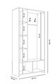 Cuier de perete, Hanah Home, İvriz, 90x182x35 cm, Stejar Sonomo