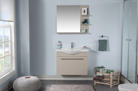 Set mobilier de baie (3 piese), Jussara, Arches 80, Bej Jussara