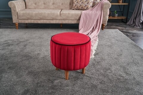 Taburet Lindy Puf, Balcab Home, 40x40x40 cm, lemn, rosu 40x40x40 imagine model 2022