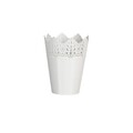 Ghiveci Koronka dantelat 12 cm, plastic, alb