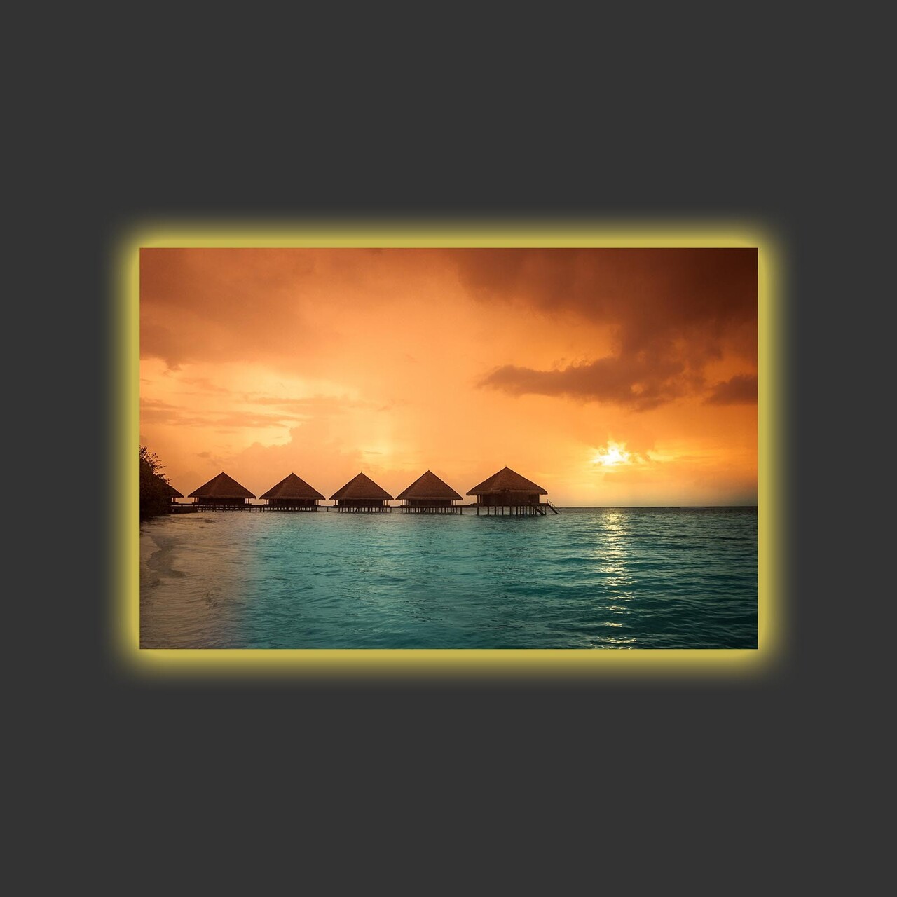 Tablou decorativ cu lumina LED, 4570HDACT-035, Dimensiune: 45 x 70 cm, Multicolor - view 3