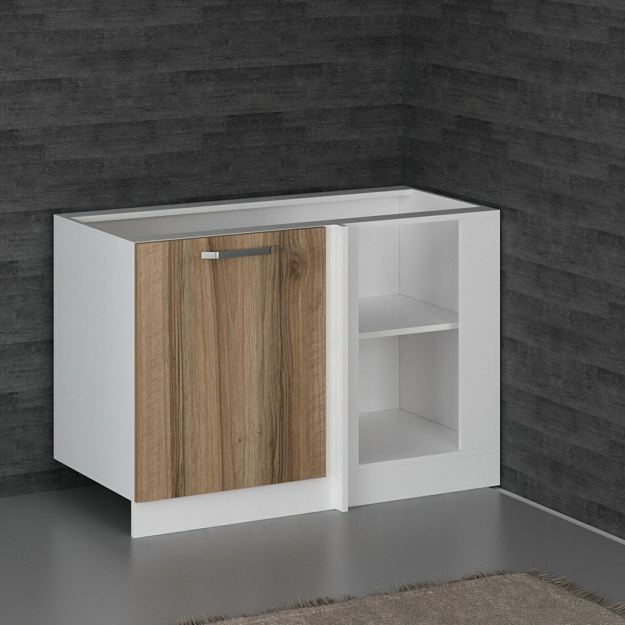 Dulap pentru bucatarie, Hanah Home, Minar, 120x82x56 cm, Alb / Dore