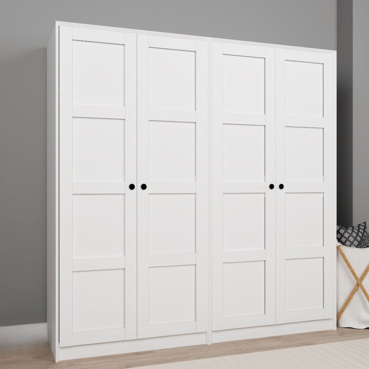 Dulap pentru haine, Miwood, Lucas 1600-90, Alb - 1 | YEO
