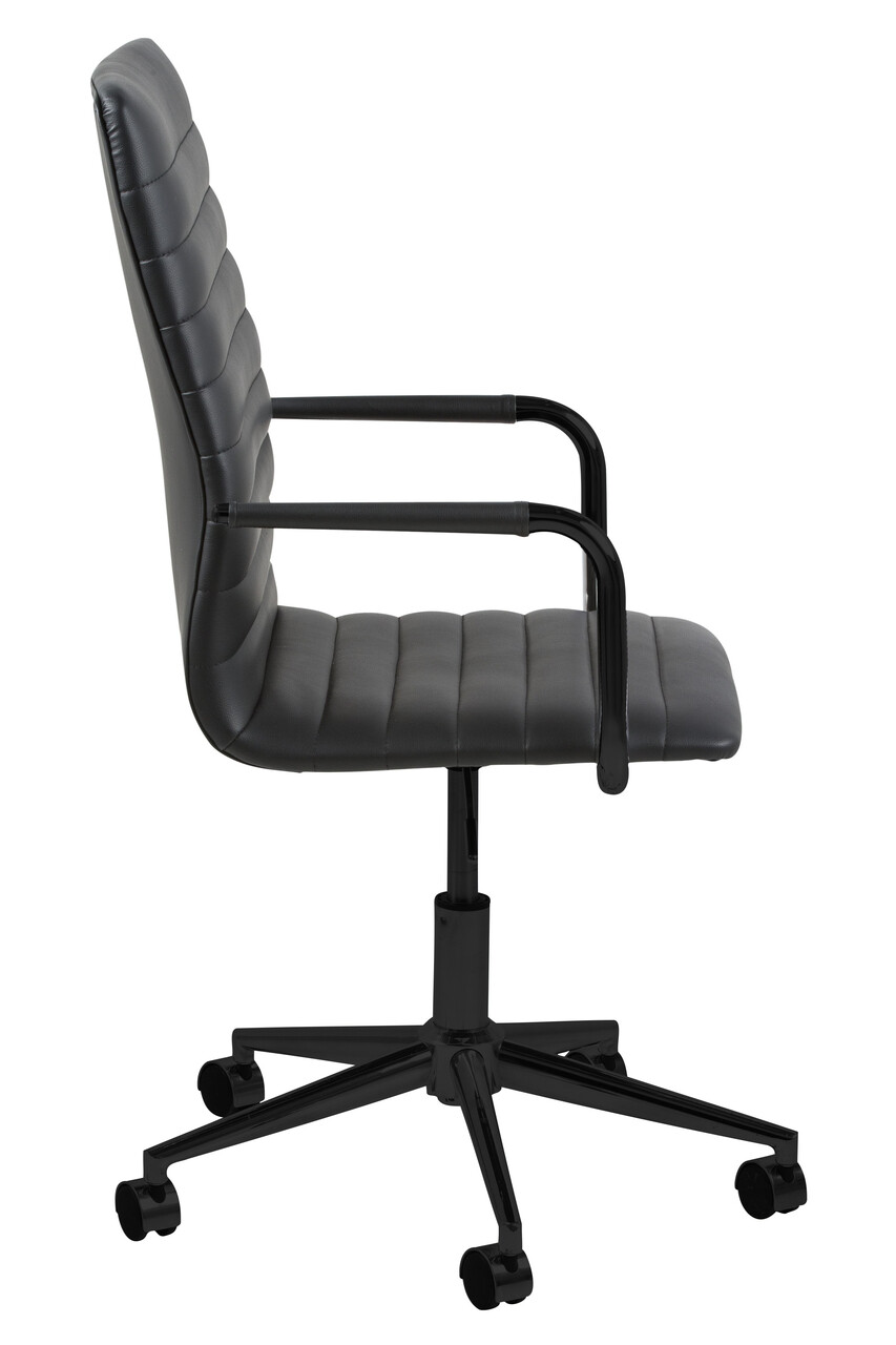 Scaun de birou Winslow, Actona, 51x58x103 cm, rotativ, piele ecologica/otel, negru - view 5
