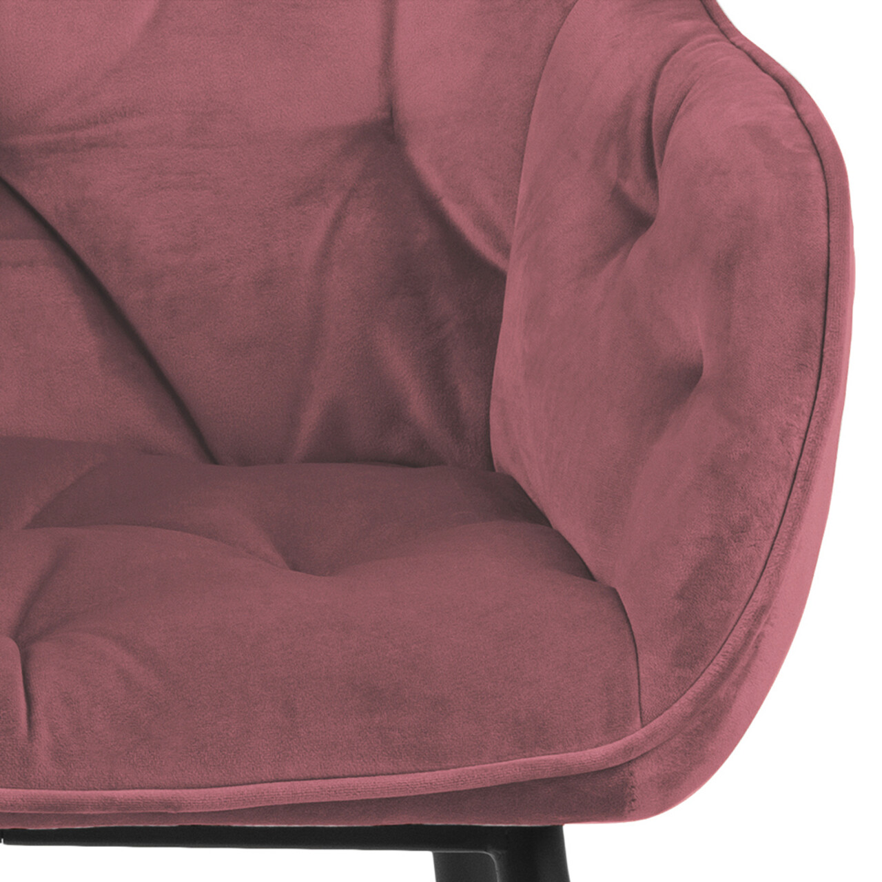 Scaun Brooke, Actona, 58x55x83 cm, catifea/otel, corai - view 8