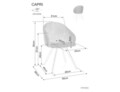 Scaun rotativ Capri Vardo, Signal, 56x44x85 cm, textil/otel, bej/negru