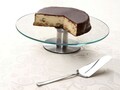 Suport rotativ pentru tort cu picior din inox, Ambition, Ø30 x 7 cm, sticla
