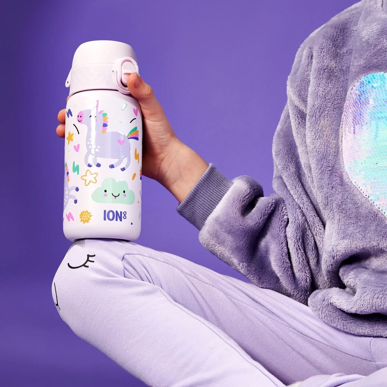 Sticla apa pentru copii, inox, 320ml, Unicorns - Ion8 - imagine 6