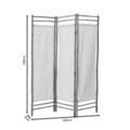 Paravan decorativ / despartitor camera Barra, Pakoworld, 135x3x160 cm, bambus/textil, natural/ecru