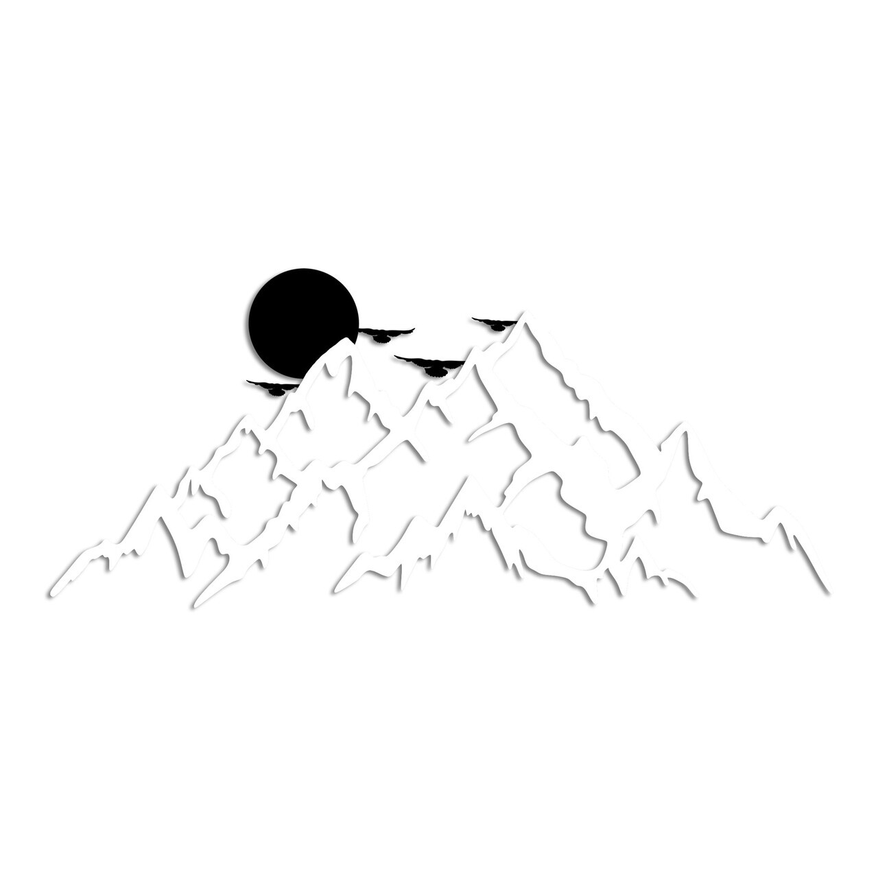 Decoratiune de perete, Full Mount And Mountain, Dimensiuni: 59 x 25 cm, Alb/Negru — imaginea 5
