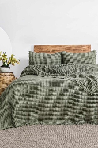 Set cuvertura pique dubla, L'essentiel Maison, Norah, Kaki