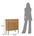Bufet inferior Gothenburg, Mauro Ferretti, 81x46x82 cm, lemn de brad/MDF/fier, maro
