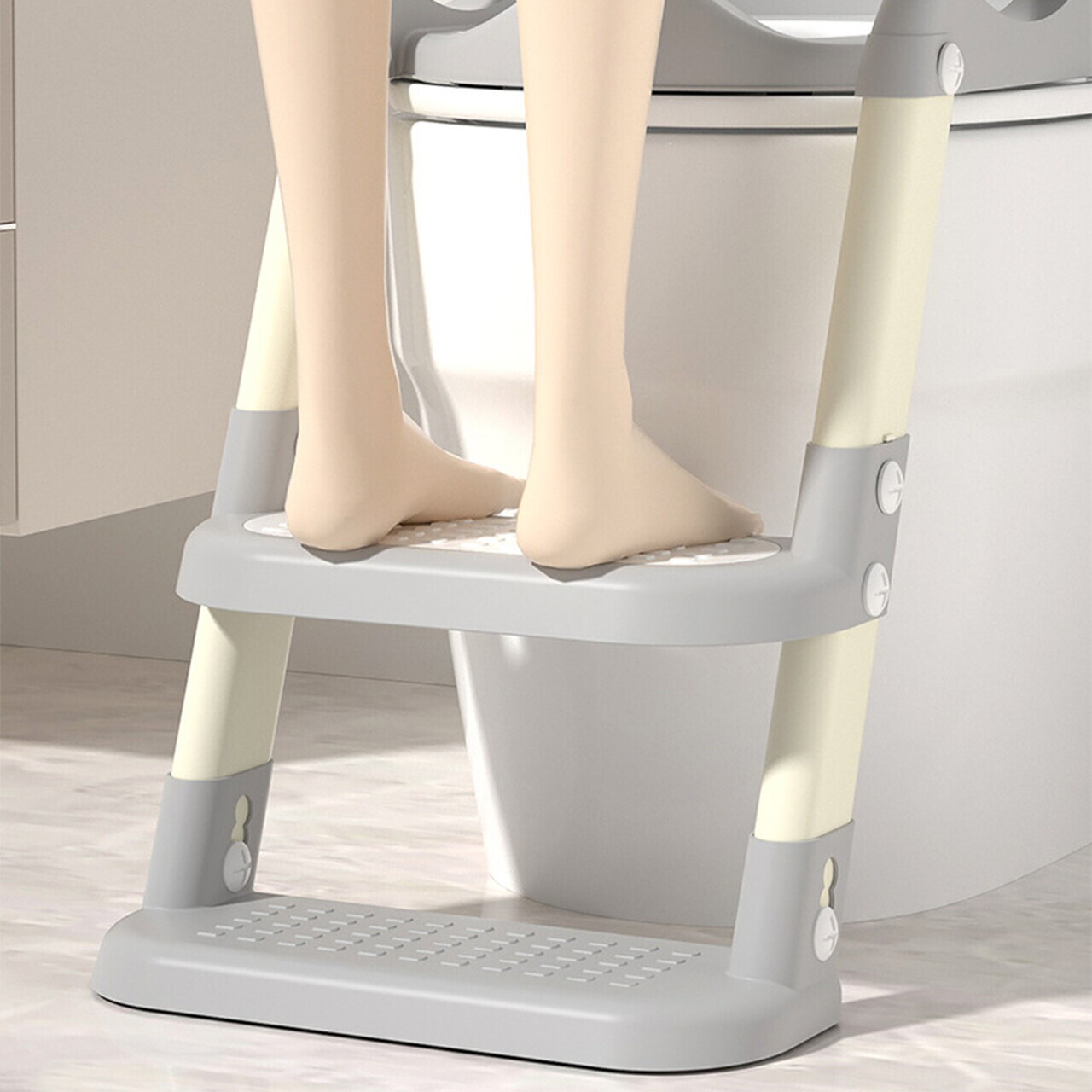 Reductor pentru toaleta cu scara U-grow, 30x38x54 cm, PVC, gri - imagine 2