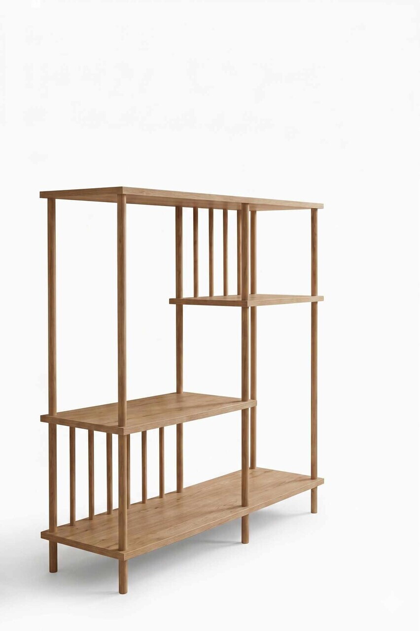 Corp biblioteca, Hanah Home, Peka220, 85x106x30 cm, PAL, Maro — imaginea 4