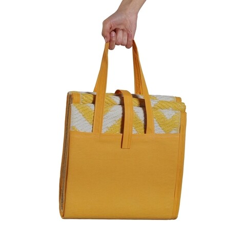 Patura pentru picnic stripes yellow, versa, 90 x 180 cm, polipropilena