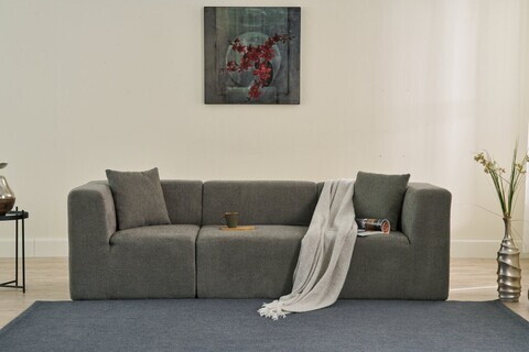 Canapea 3 locuri, Atelier del Sofa, 613LFS1114, Gri